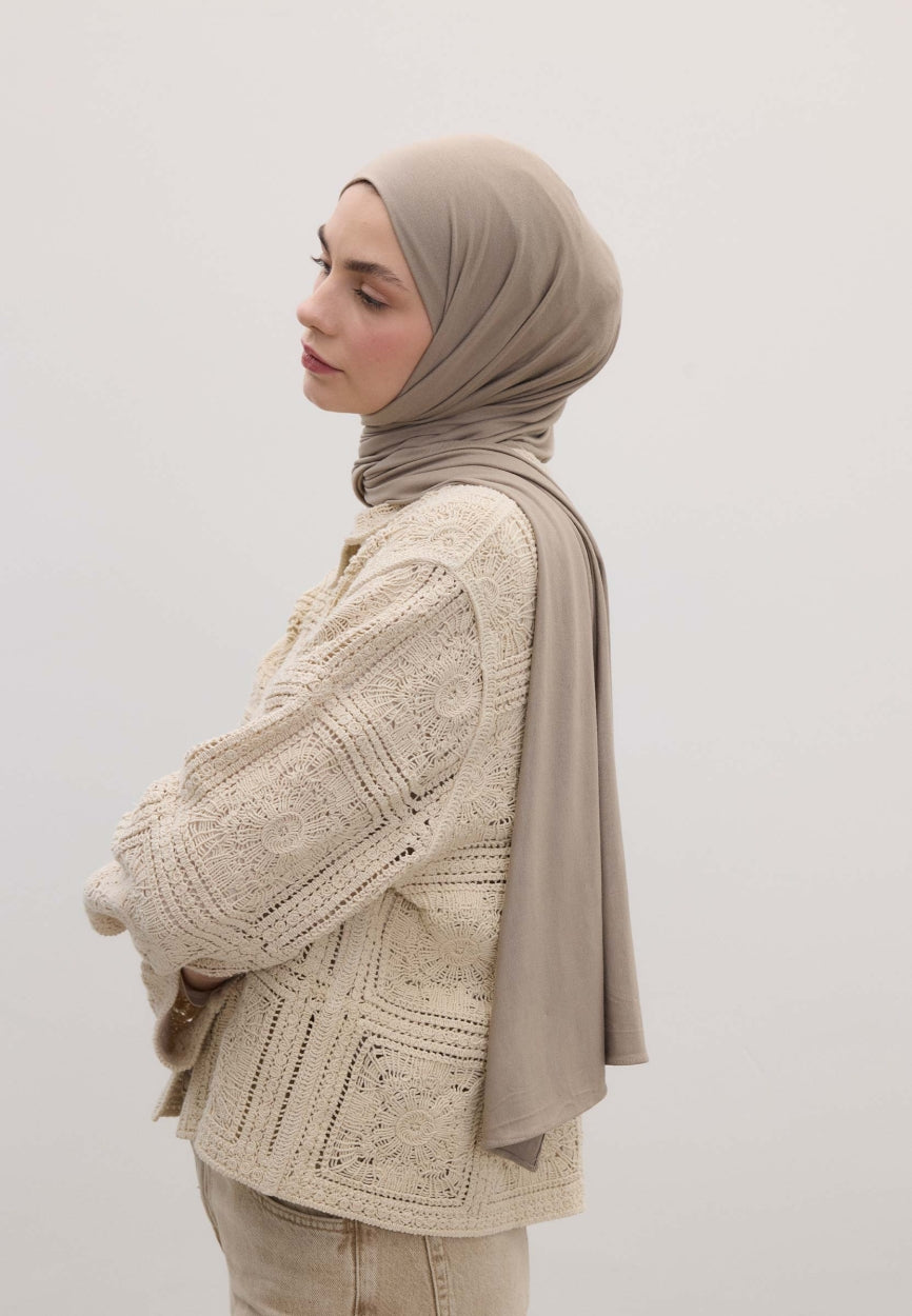 Qivola Bamboo Jersey Scarf in Beige, detail view (variant 1)