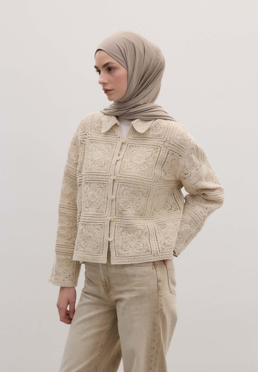 Qivola Bamboo Jersey Scarf in Beige, side view (variant 1)