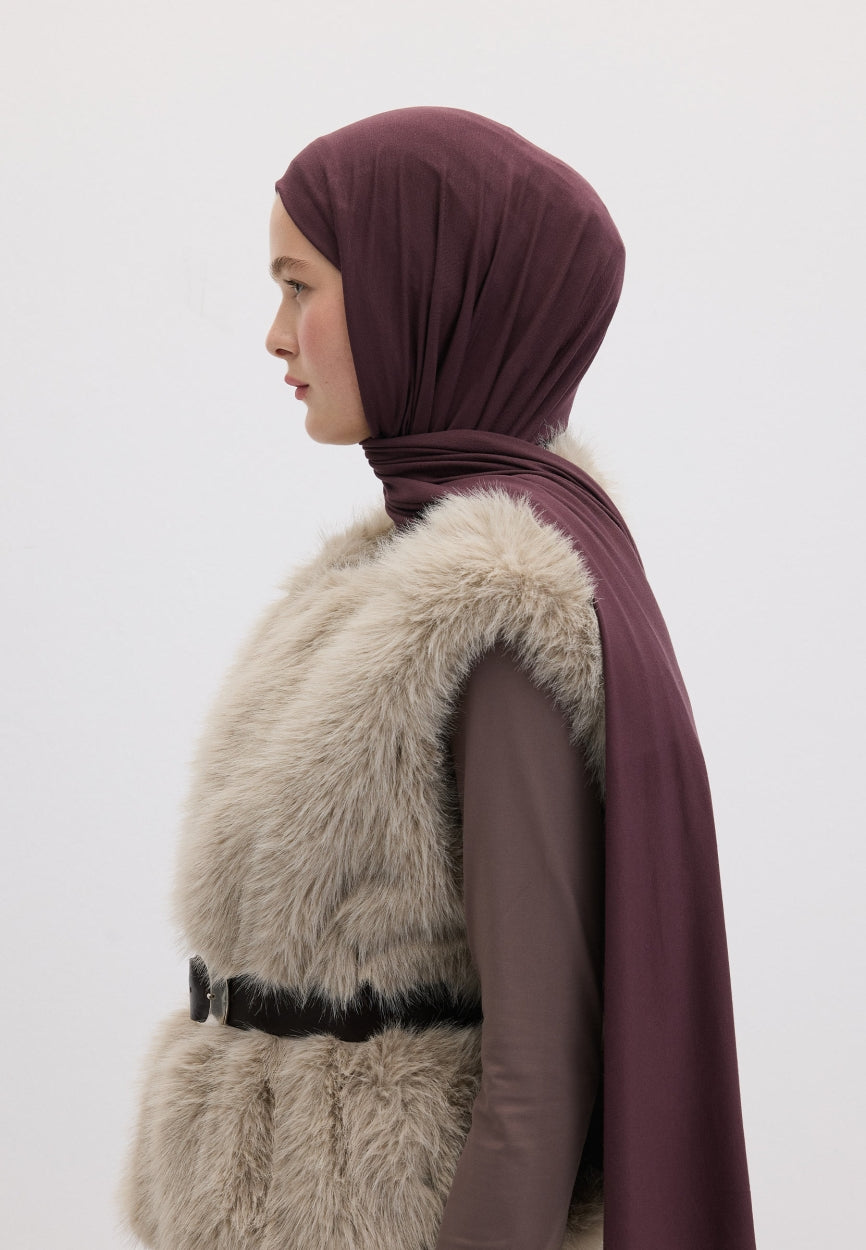 Qivola Bamboo Jersey Scarf in Bruise, back view (variant 2)