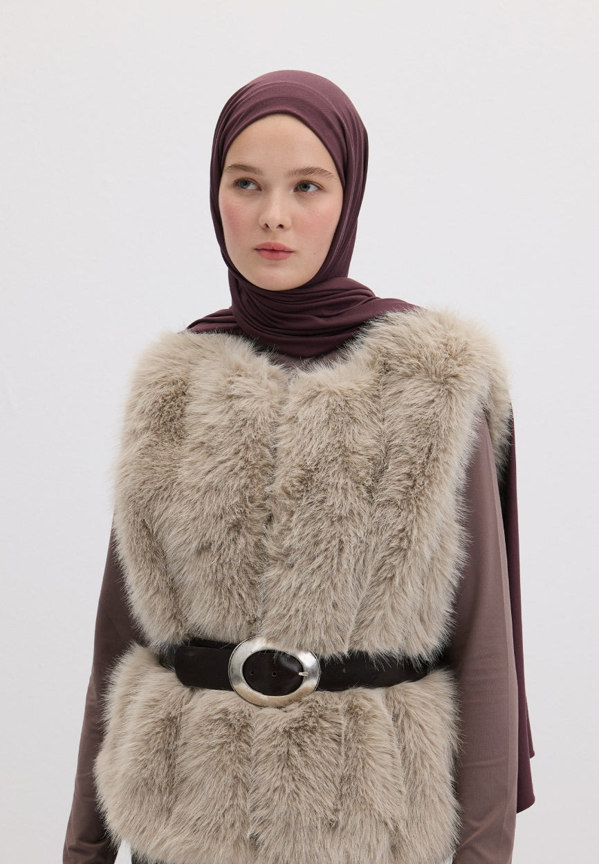 Qivola Bamboo Jersey Scarf in Bruise, front view (variant 2)