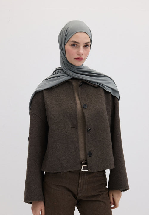 Qivola Bamboo Jersey Scarf in Foam, front view