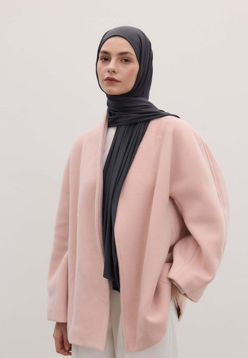 Qivola Bamboo Jersey Scarf in Metallic Blue, front view