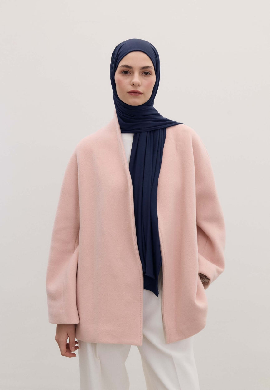 Qivola Bamboo Jersey Scarf in Midnight Blue, detail view