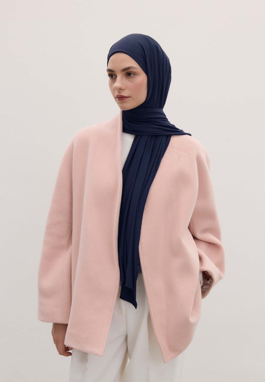 Qivola Bamboo Jersey Scarf in Midnight Blue, front view