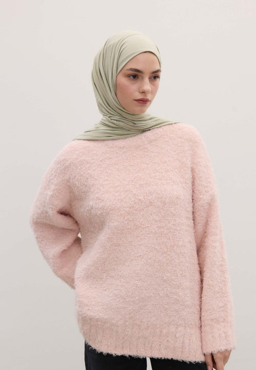 Qivola Bamboo Jersey Scarf in Pastel Green, front view