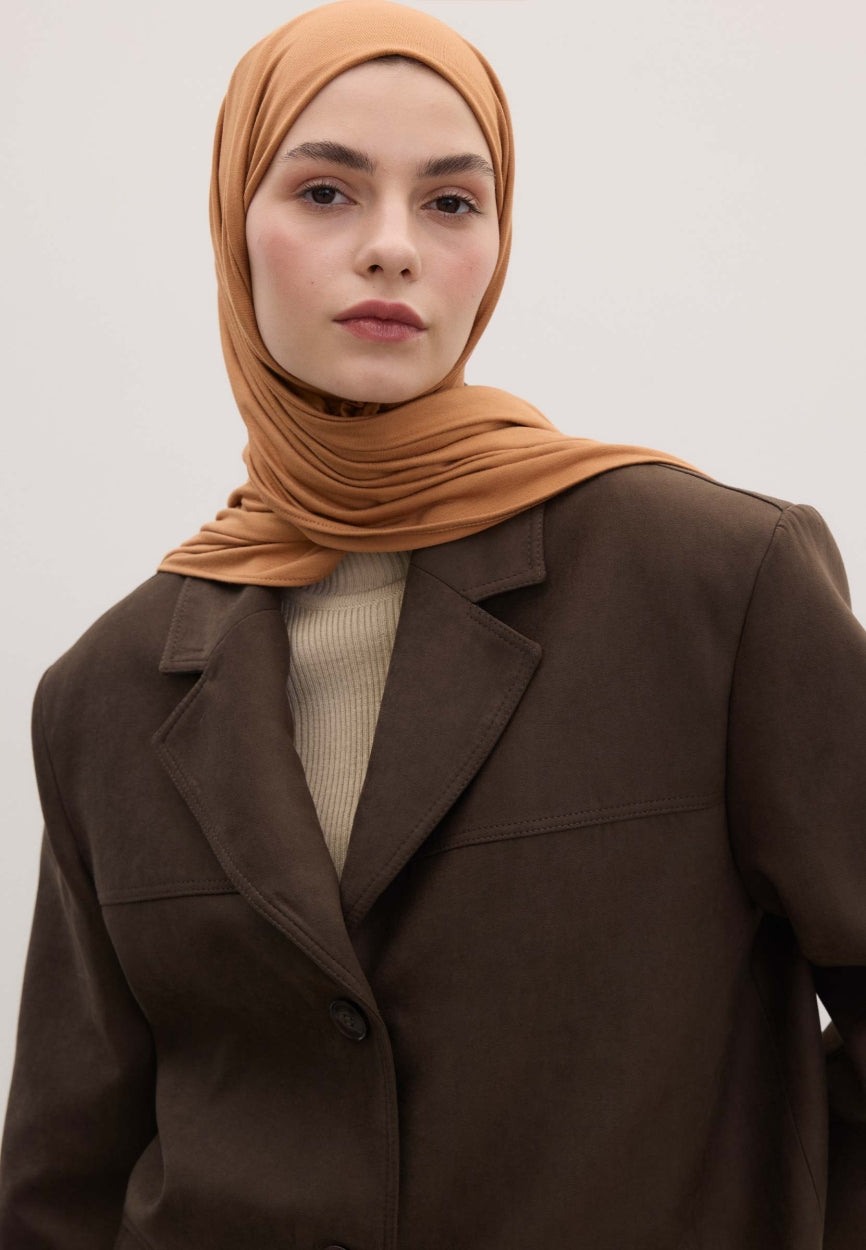 Qivola Bamboo Jersey Scarf in Peel, detail view (variant 1)