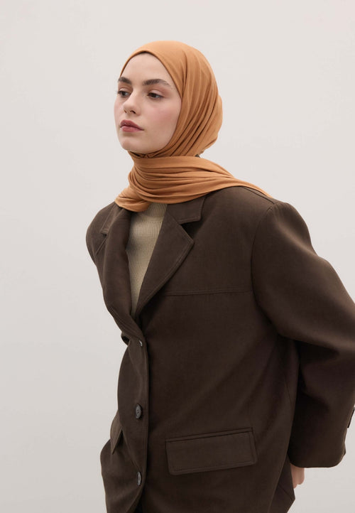 Qivola Bamboo Jersey Scarf in Peel, front view (variant 1)