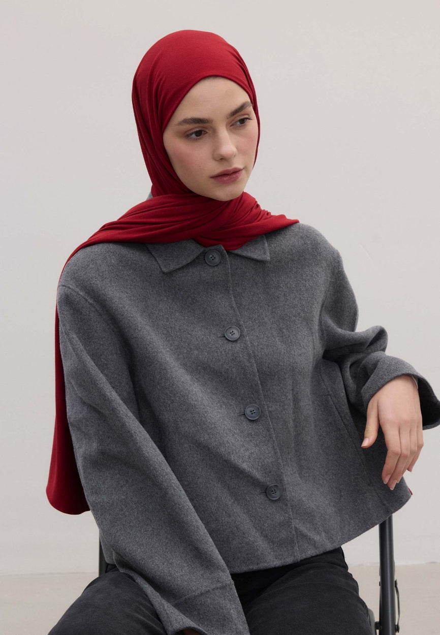 Qivola Bamboo Jersey Scarf in Rejection, back view