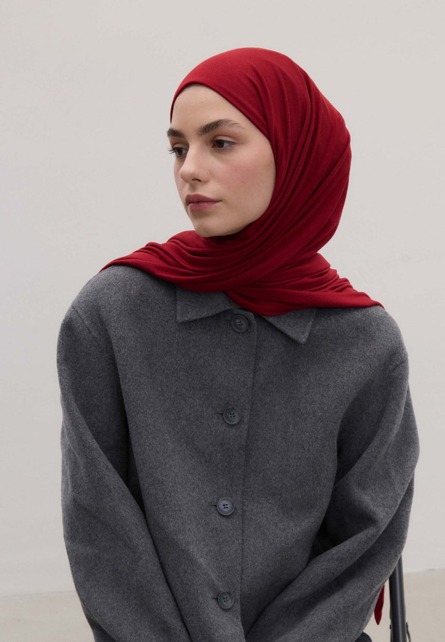 Qivola Bamboo Jersey Scarf in Rejection, detail view