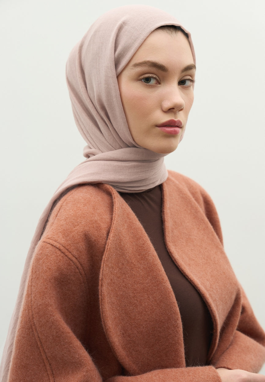 Back view of Powder Pink Cashmere Textured Paisley Powder displaying full coverage design