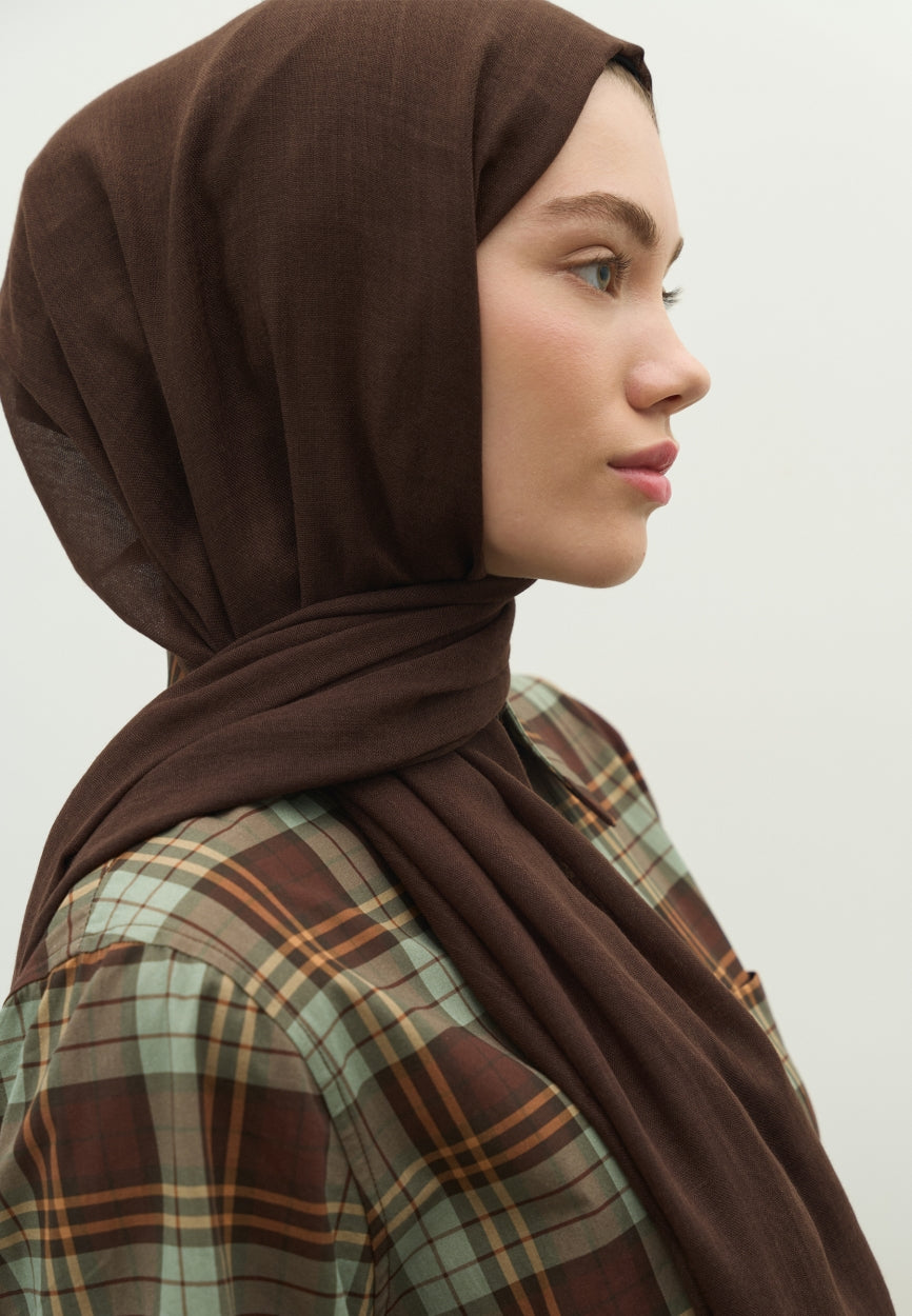 Bitter Cashmere Textured Scarf side angle showing elegant silhouette