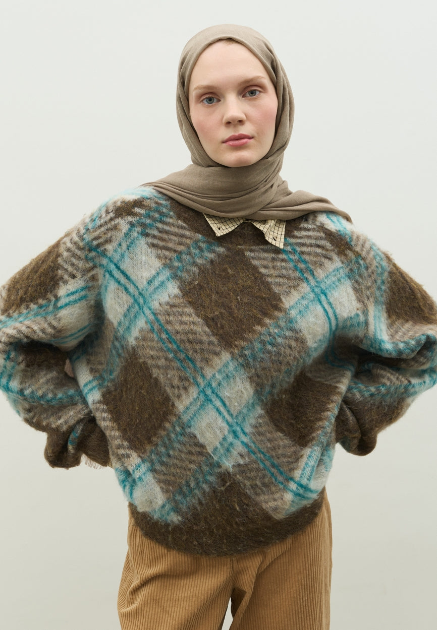 Front view of Mink Cashmere Textured Scarf, modest Scarf for autumn events