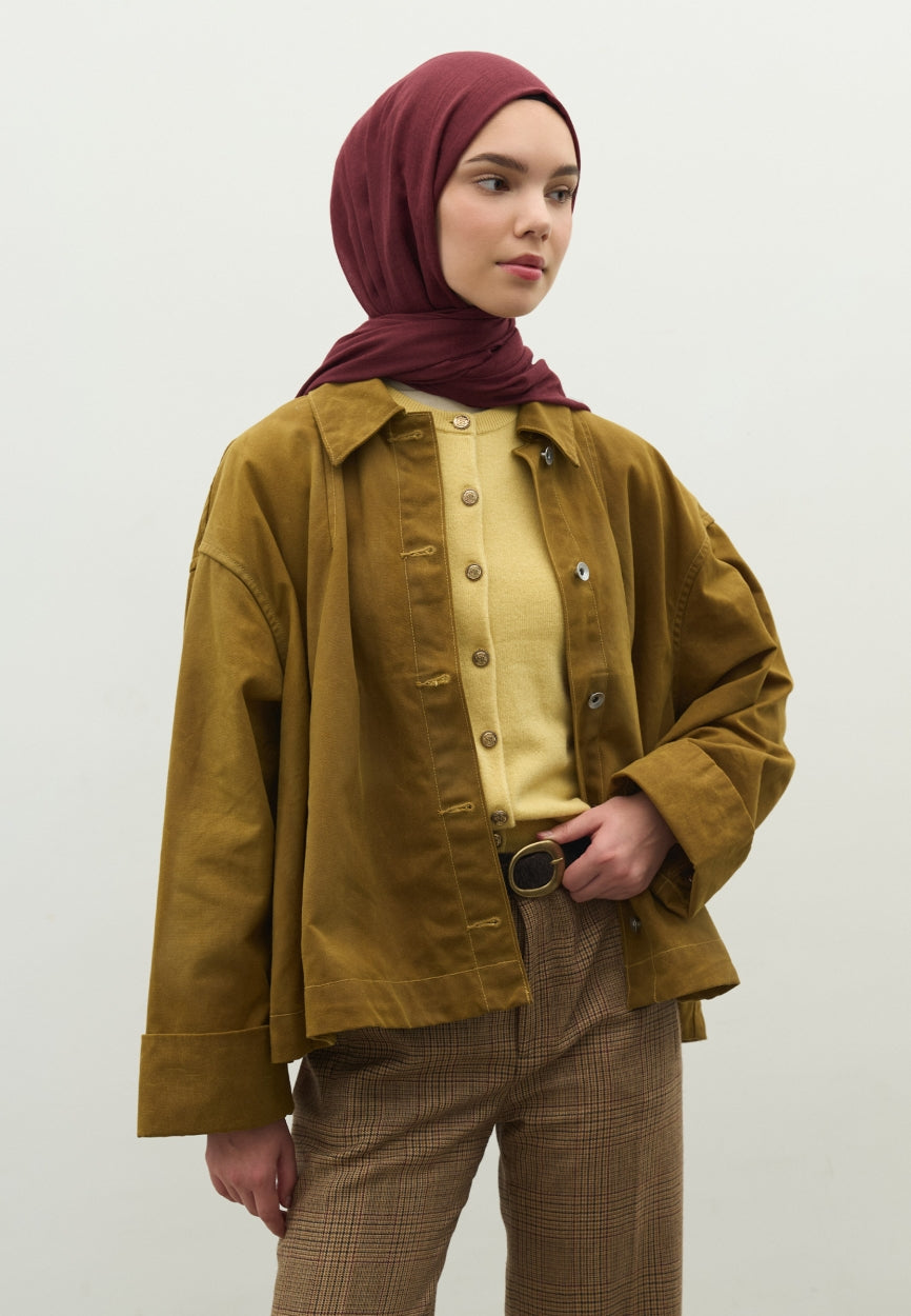 Front view of Burgundy Cashmere Textured Scarf, modest Scarf for special celebrations