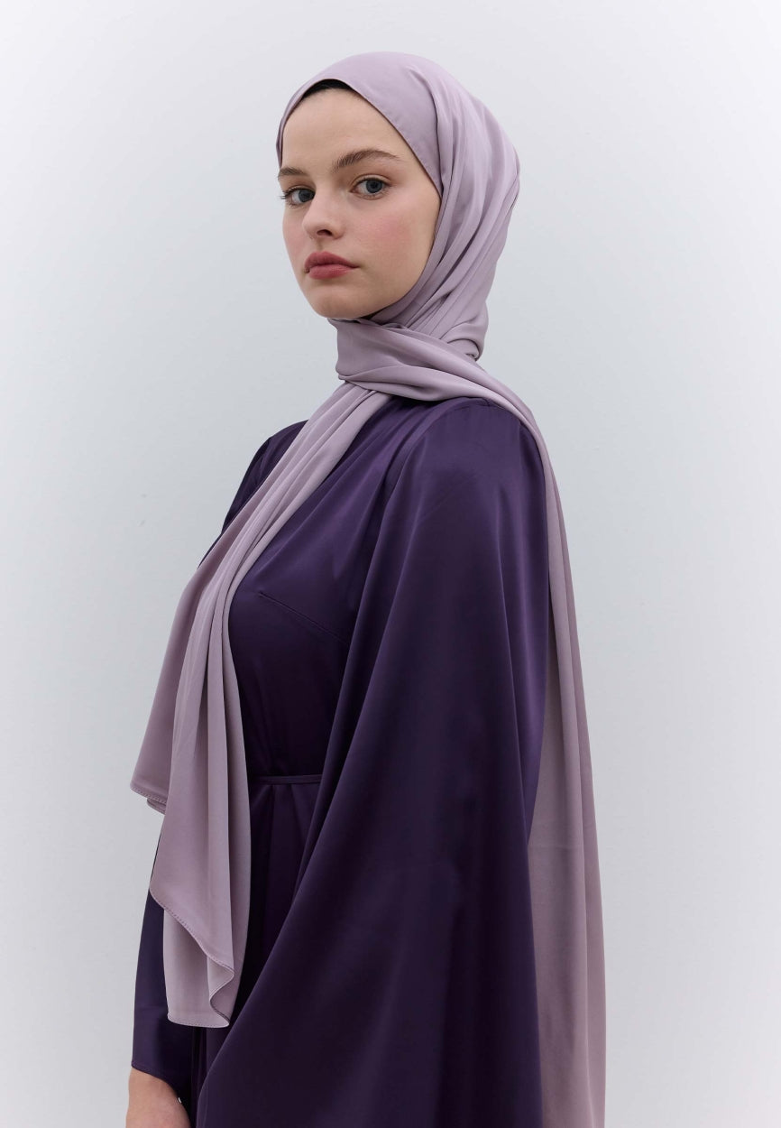 Qivola Premium Chiffon Scarf in Lavender, back view