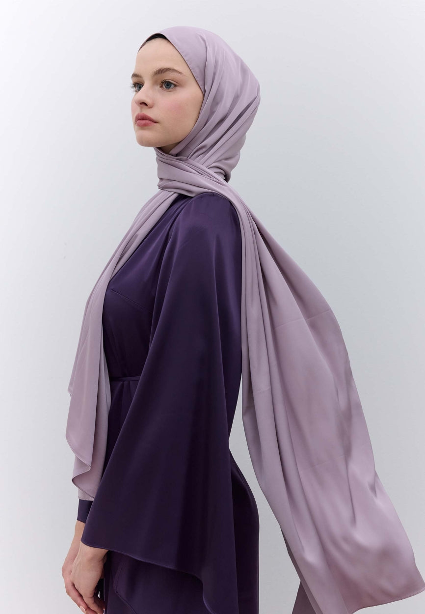 Qivola Premium Chiffon Scarf in Lavender, front view