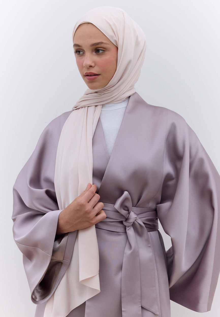 Qivola Premium Chiffon Scarf in Pink, front view