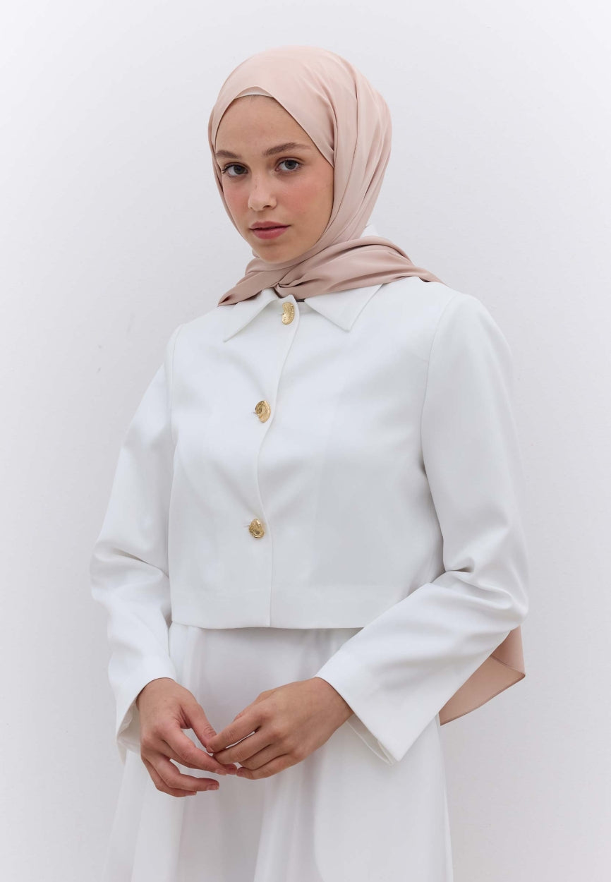 Qivola Premium Chiffon Scarf in Powder Pink, back view (variant 2)