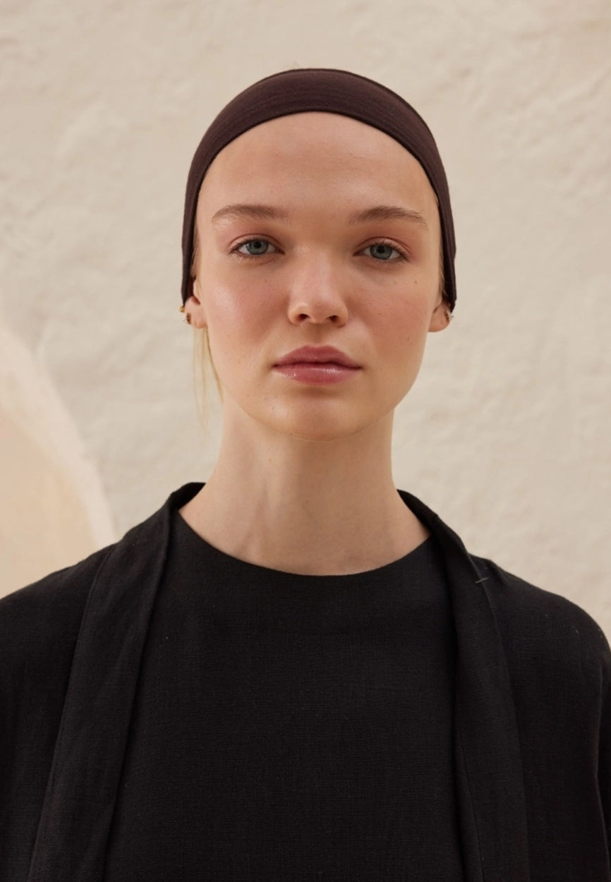 Brown Coffee Silicone Non-Slip Bandana Bitter Coffee side angle showing elegant silhouette