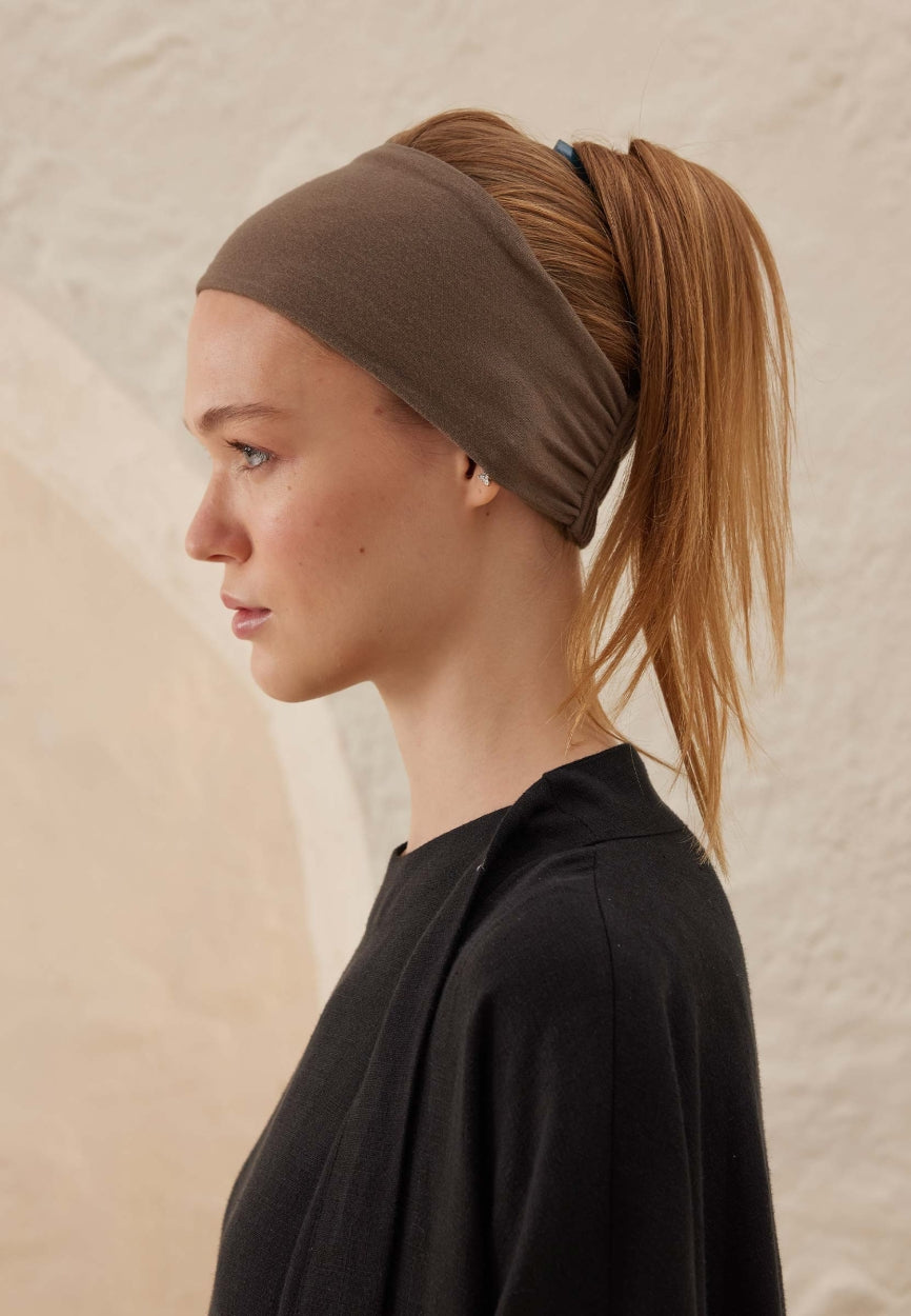 Mink Silicone Non-Slip Bandana side angle showing elegant silhouette