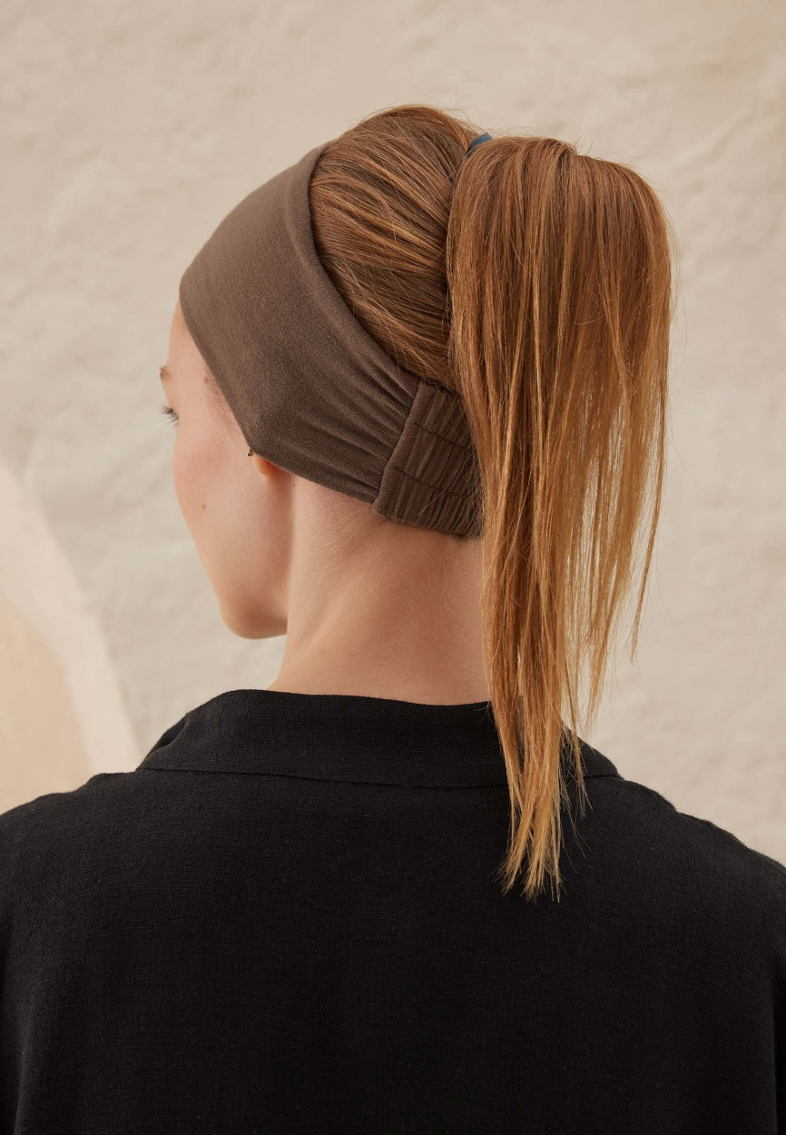 Back view of Mink Silicone Non-Slip Bandana displaying full coverage design