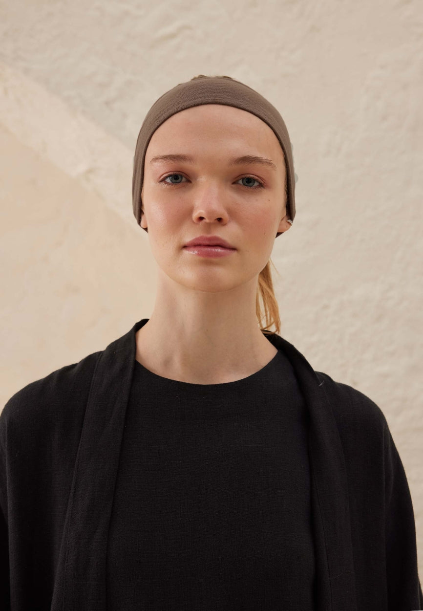 Front view of Mink Silicone Non-Slip Bandana, modest Scarf for autumn events